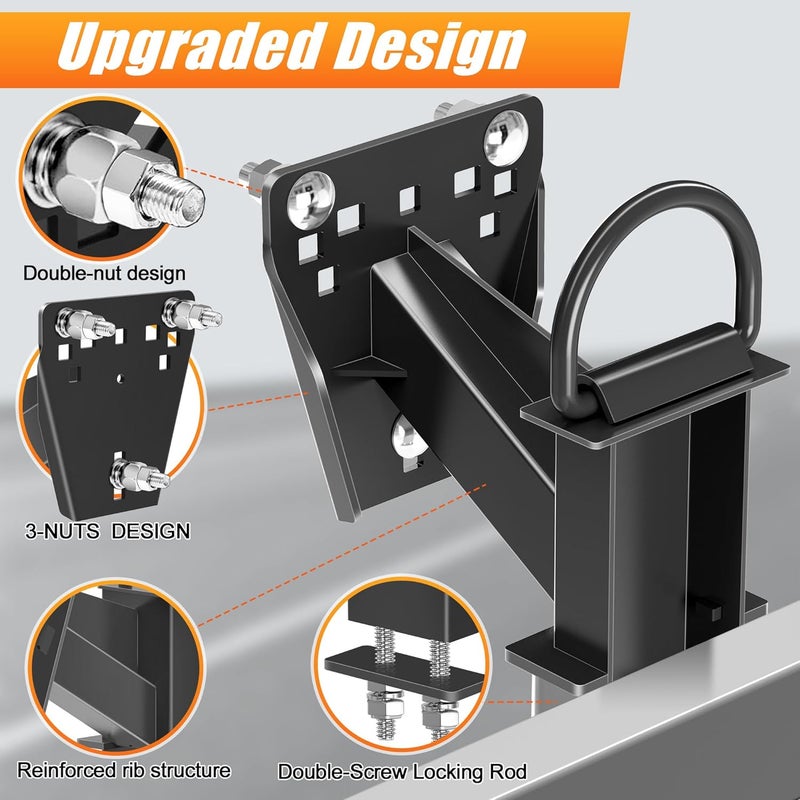 Lusheer Stake Pocket Spare Tire Carrier,Trailer Spare Tire Mount,Fits Most 4 & 5 & 6 & 8 Lugs Wheels on 4",4.25", 4.5'', 4.75'', 5", 5.32",5.5",6.5" or 6.7" Bolt Patterns,Heavy Duty Powder Coat - Image 4